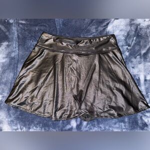 Shiny Black Skirt With Built in Shorts